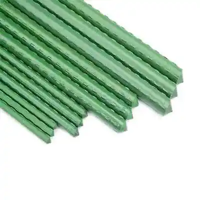 10 X Green Garden Plant Stakes Metal Plastic Coated Climbing Support Cane Pole • £15.99