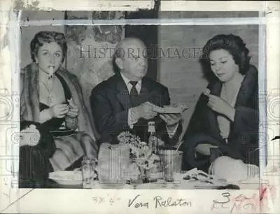 1955 Press Photo Vera Ralston Herbert Yates & Anne Vernon At A Party In Paris • $15.99