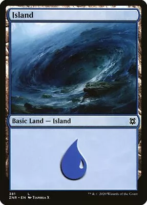 MTG Zendikar Rising *FOIL* L Island #381 • $0.99