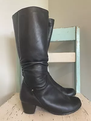 Blondo Black Riding Boots B4044-11 Size 9.5W Aqua Protect Wool Lined Side Zip • $34.99