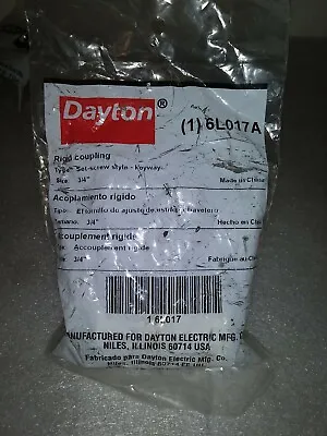 (1)DAYTON 6L017A  Rigid Coupling Set- Screw Style- Keyway 3/4  NEW 6L017 • $19.99