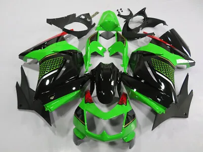 Honeycomb Green Black Fairing Kit For Kawasaki Ninja 250R 2008-2012 EX250 Body • $379.05