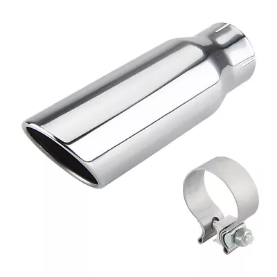 3  Inlet Clamp On Diesel Exhaust Tip 4  Outlet 12  Long Polished Stainless Steel • $32