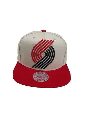 $33.99 • Buy Portland Trail NBA Snapback Mitchell & Ness Khaki Red Cap