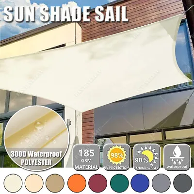 $49.99 • Buy Heavy Duty Shade Sail Sun Canopy Outdoor Garden Awning Cloth UV Block Waterproof