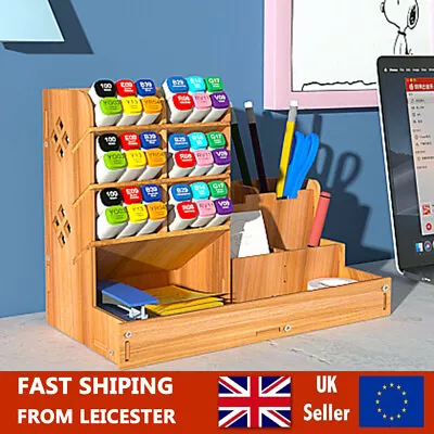 £9.99 • Buy Wooden Pen Pencil Storage Holder Office Desk Organizer Desktop Pen Pencil Holder