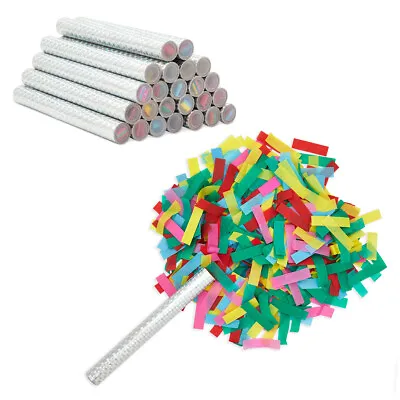$19.99 • Buy 24x Confetti Party Flutter Sticks Poppers For Birthday, Wedding, Holographic