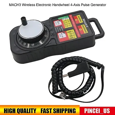 CNC MACH3 Wireless Electronic Handwheel 4-Axis Manual Controller USB Handle • $43.10