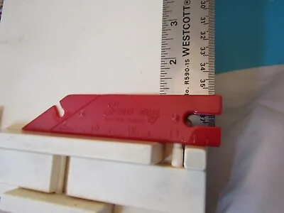 Vintage Sewing Tool Dritz Sew-Eez Button Gauge & Point Turner Ruler Plastic Red • $3.49