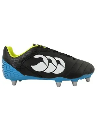 Canterbury Of New Zealand Stampede Club 8 Stud Rugby Boots Black/Blue Uk 8 • £40