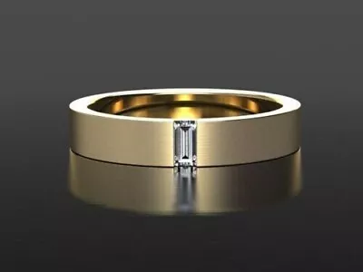 1Ct Baguette Cut Lab-Created Diamond Men's Wedding Ring 14k Yellow Gold Plated • $122.07