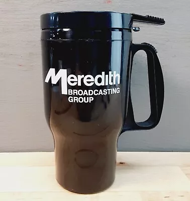 Meredith Broadcasting Group Vintage 16oz Traveler Insulated Black Mug —FREESHIP! • $13.50