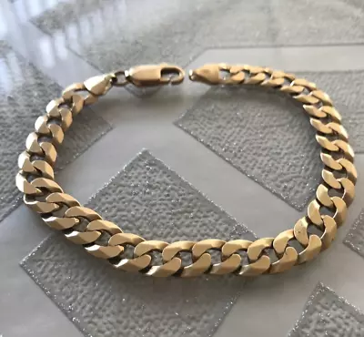 Bracelet 9ct Solid Gold 8  Solid Curb Chain 15.2g Men Boys Unisex • £599