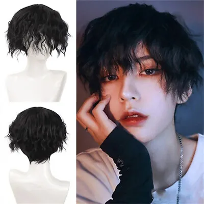 Fireworks Perm Wig Male Net Red Hairstyle Handsome Japanese Short Curly Hair • £14.99