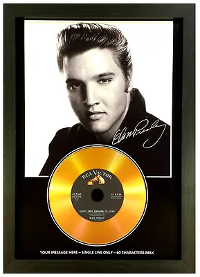 ELVIS PRESLEY *ADD YOUR PERSONAL MESSAGE* SIGNED GOLD DISC COLLECTABLE GIFT Mk4 • $22.39