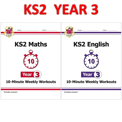 £13.99 • Buy KS2 Year 3 Maths And English 10 Minute Weekly Workouts With Answer Ages 7-8 CGP