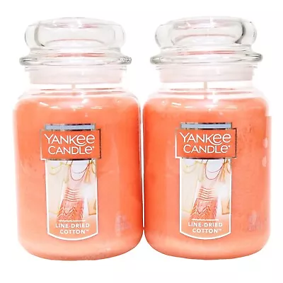 Yankee Candle Set Of 2 Large Jar Candle 22oz - Line Dried Cotton • $35.97