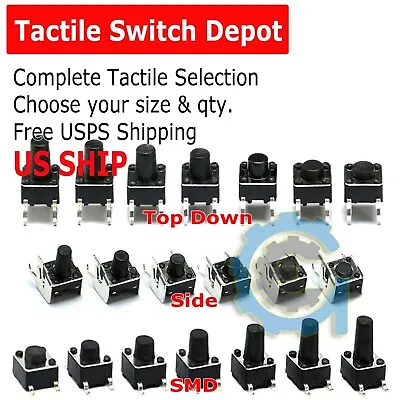 $4.95 • Buy 30+ SMD Verical Tactile Mini Micro Momentary Push Button Switch Tact Assortment