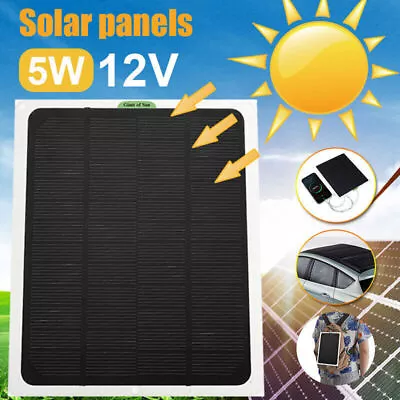 5W(Watts) 12V(Volts) Monocrystalline Solar Panel Battery Maintainer For Boat RV • $15.99