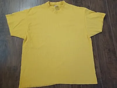 Vintage Hanes Single Stitch V-Neck Tshirt Mens Large - Yellow • $14.88