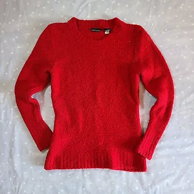 Moda International Sweater Red  Women's Size Large Pull Over 32% Wool Stretch  • $16.68