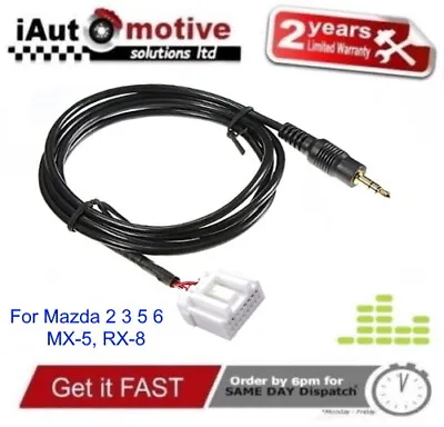 Mazda 2 3 5 6 MX 5 RX8 CX 5 IPod AUX Audio Cable Interface Adapter Lead IPhone • $24.07