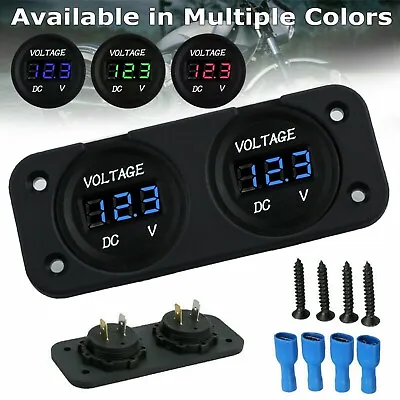 DC 12/24V Car Dual Battery RED LED Digital Volt Meter Boat Voltage Marine Gauge • $10.99