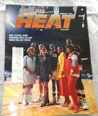 Vintage Official Miami Heat Magazine Rare January 1990 Wives Long Poster • $5