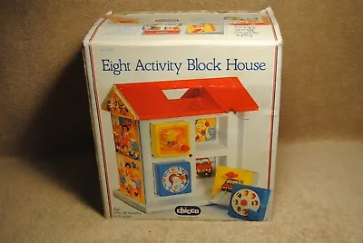 Vintage Chicco Eight Activity Block House Toy Set Complete W/ Original Box 63375 • $65