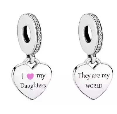 I Love My Daughters Charm Gift For Mum Mummy Genuine 💜 925 Sterling Silver • $32.89