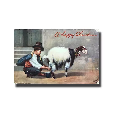 Malta Postcard Tucks Maltese Milkman Happy Christmas Used With Stamp • $24