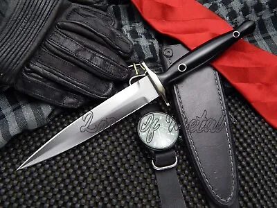Lom Handmade D-2 Steel Black G-10 Micarta Hunting Dagger Bowie Knife With Sheath • $99.99
