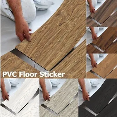 £14.19 • Buy 8m² Floor Planks Tiles Self Adhesive Wood Effect Vinyl Flooring Kitchen Bedroom