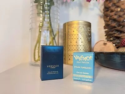 Versace Duo Eros And Dylan Turquoise Cologne For Men And Women 0.17oz New In Box • $20