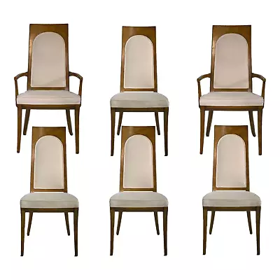 1960s Hollywood Regency Amboyna Wood Dining Chairs By Mastercraft - Set Of 6 • $3200