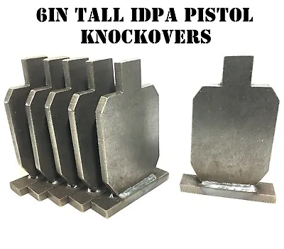 6in. IDPA Knock-over Shooting Targets - 3/8in Steel Pistol 6pc. - Metal Targets • $49.99