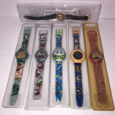$12.50 • Buy Lot 6 Disney Movie LCD Digital Watches - Little Mermaid, Lion King, Snow White @