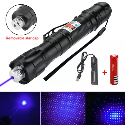 009 Portable Blue Dot Laser Pointer Pen 532nm Strong Visible Beam Light Lazer UK • £11.99