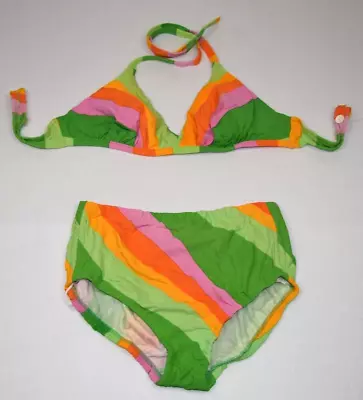 Swimsuit Bikini VTG  Cole Of California  60s Green Goddess Bikini Sz 12 XS/S • $138.37