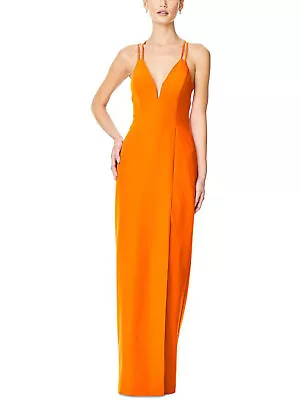 AIDAN AIDAN MATTOX Womens Orange Hi Slit Lined Padded Bust Formal Dress 0 • $19.99