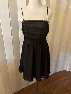 Miley Cyrus Junior Black With Gold Polka Dots Cocktail Dress Size L • $8