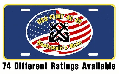 USS FLINT AE 32 Rating License Plate U S Navy USN Military PO3 • $12.99