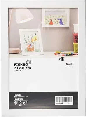 IKEA FISKBO Fibreboard Picture Photo Frame 21x30cm White Hang Or Stand • $11.80