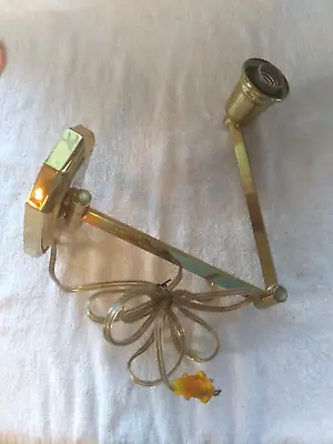 Vintage Brass Swing Arm Wall Lamp Electric Light Reading Sconce Home Office Work • $33.99