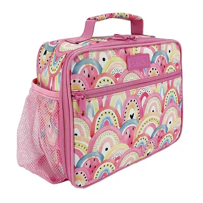 Sachi Style 321 Insulated 26cm Lunch Bag Storage W/ Bottle Holder Boho Rainbows • $27