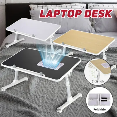 Height Adjustable Laptop Stand Bed Table Portable Lap Desk With Foldable Leg AUS • $26.49