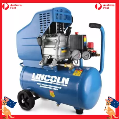 Lincoln Direct Drive Air Compressor 24L 2HP Direct Drive Inflator Pump Durable • $81.88