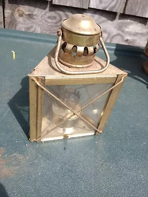 Vintage Brass Color Ship Lantern Nautical Hanging Oil Lamp Triangle 3 Sides Mini • $18