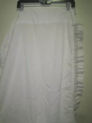 Vtg Ruffled Cape Cod&LACE Curtain Pair 45  Wide X 72  Long W/tie Backs-OFF WHITE • $25.99