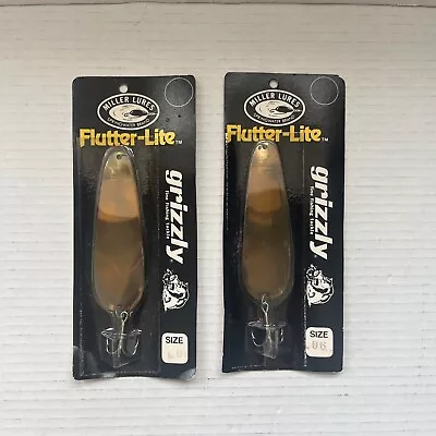 VTG Miller Fishing Lures Flutter-Lite Large 5  Size 6 Gold Bait Tackle NOS New • $13.84